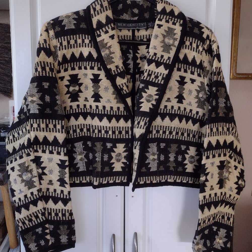 Vintage Woven Cropped Jacket
